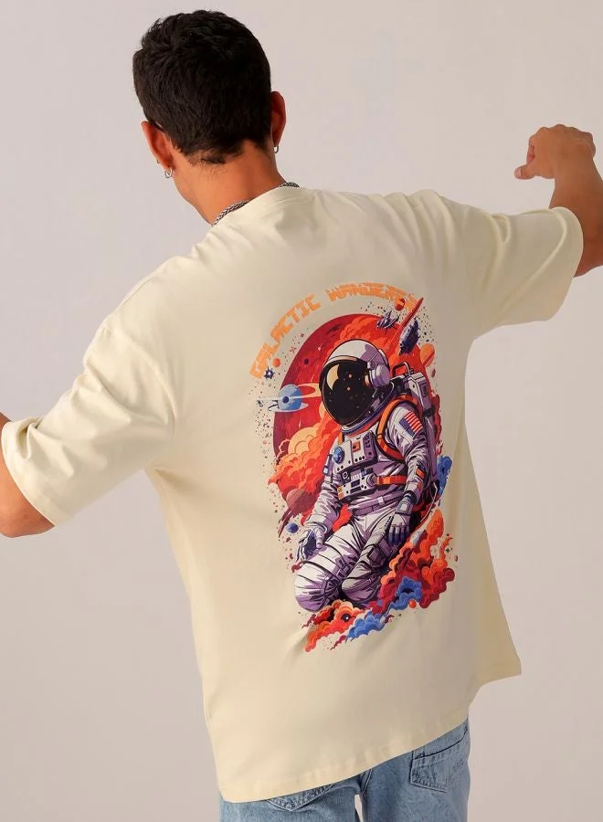 ذا انديان كراج كو Men Oversized Graphic Back Printed Round Neck Tshirt