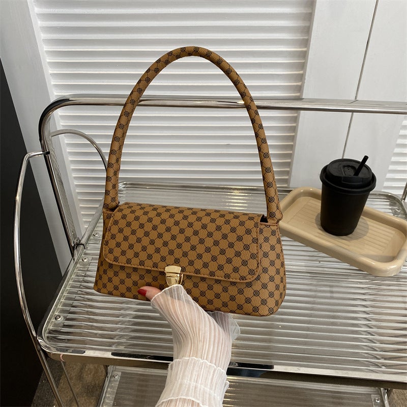 Western Style Commuter Elegant Underarm Bag 2023 New Chessboard Plaid Fashion Women'S Bag Casual Simple Shoulder Bag Handbag - Image 1