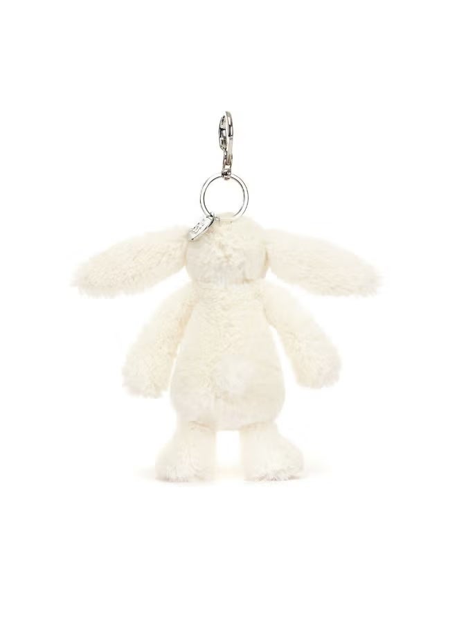 Jellycat Blossom Cream Bunny Berry Bag Charm 13cm, Soft Plush Bunny Keyring with Strawberry Floral Ears - Image 3