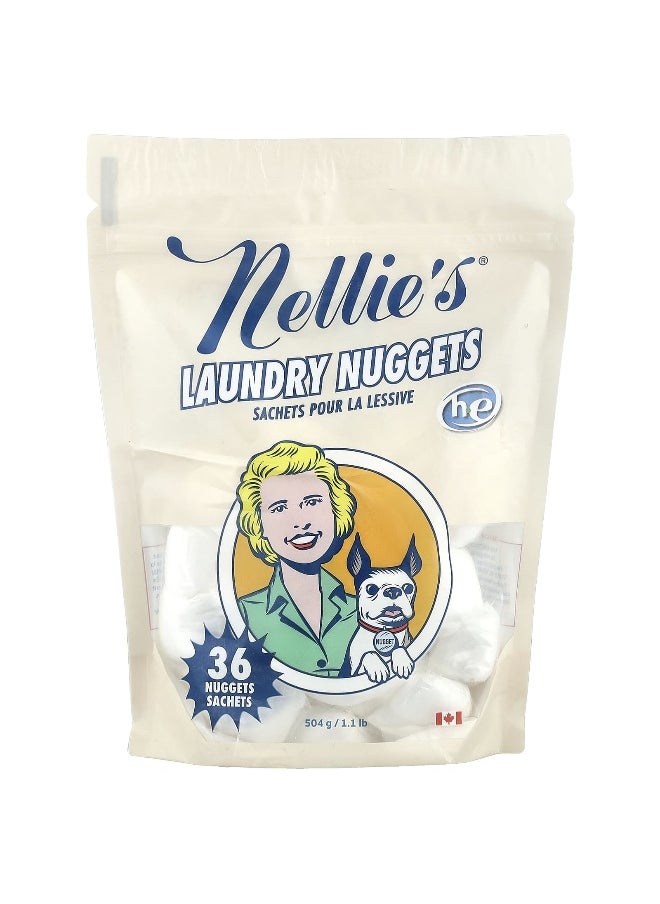 Nellie's Nellie's, Laundry Nuggets, Unscented, 36 Nuggets, 1.1 lbs (504 g)  - Image 1