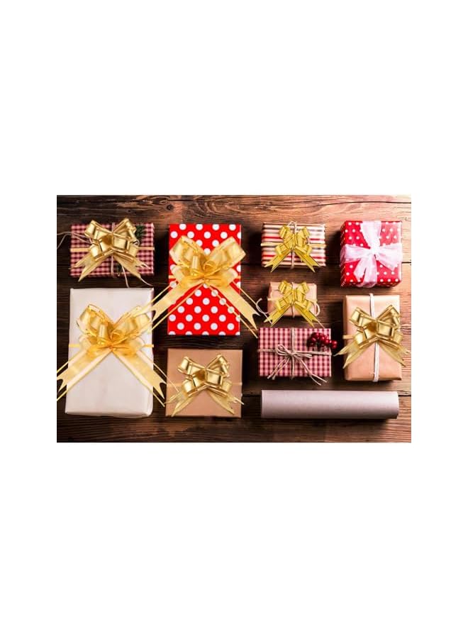 The Bros 30 قطعة من الأقواس المسبقة الحلزونية 3 أحجام (7.9/5.7/3.3 بوصة) شريط ذهبي لسلال الهدايا، ديكور الزفاف، هدايا الحفلات، صنع السلال - خالية من التشابك وقابلة لإعادة الاستخدام - Image 2