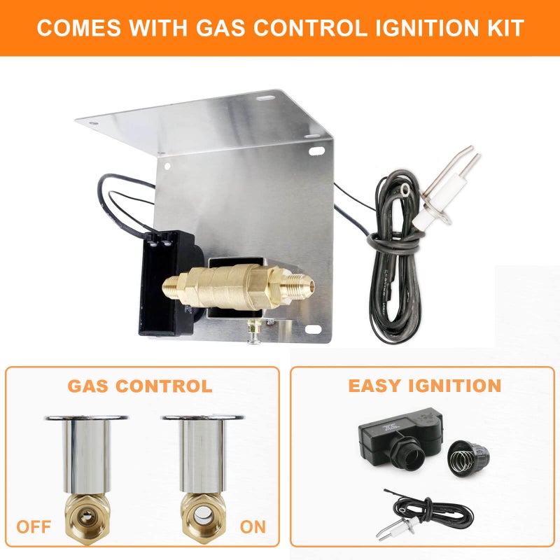 GRISUN Fire Pit Burner Ring Kit 18 Inch, Propane Firepit Kit, Come with Propane Fire Pit Hose Kit and Upgraded Gas Control Spark Ignition Kit, DIY Round Gas Fire Pit Kit, Stainless Steel - Image 5