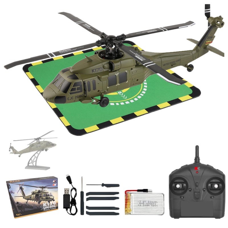 Hylukon WLtoys K170 RC Helicopter 4CH 24GHz FixedWing Aircraft RTF with 6Axis Gyro OneKey Stunt Altitude Hold CrashResistant OutdoorIndoor Helicopter for Beginner Teens Adults - Image 3