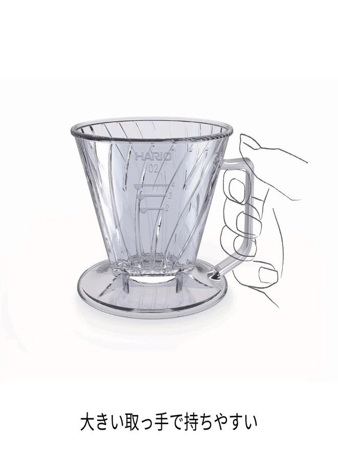 Hario Pegasus Flat Bottom Dripper, Size 02, Clear - Image 5