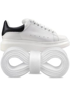 Shoelaces Replacement Flat Laces for Alexander McQueen Oversized Sneaker Shoes(Color:White,Size:45Inch)