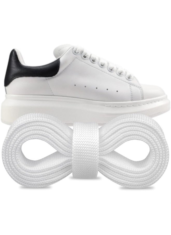 Endoto - Shoelaces Replacement Flat Laces for Alexander McQueen Oversized Sneaker Shoes(Color:White,Size:45Inch) - Image 1