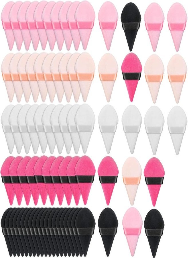 DATNASAYAD 78 Pieces Triangle Cosmetic Loose Powder Puffs Washable Reusable Soft Plush Foundation Sponge for Face Body Wet Dry Makeup Tool- Multicolor Pack of 78 - Image 1