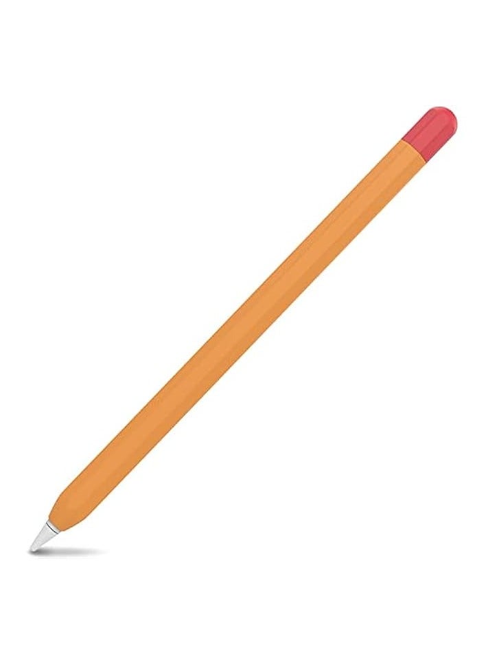 PROMASS Silicone Case Cover Compatible with Apple Pencil 2nd Generation, Classic Pencil Red and Orange Ultra Thin Contrast Case for Pencil 2nd Gen  - Image 1
