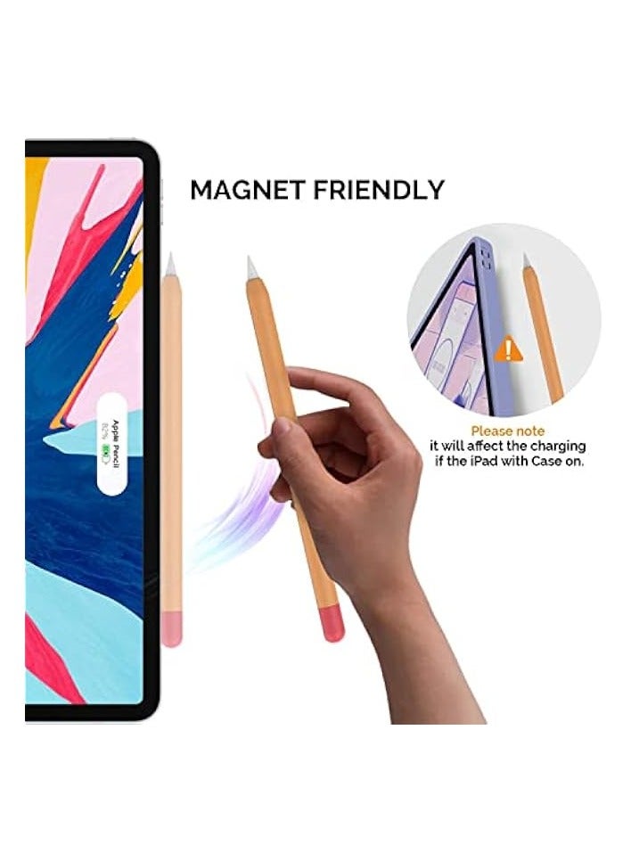 PROMASS Silicone Case Cover Compatible with Apple Pencil 2nd Generation, Classic Pencil Red and Orange Ultra Thin Contrast Case for Pencil 2nd Gen  - Image 3