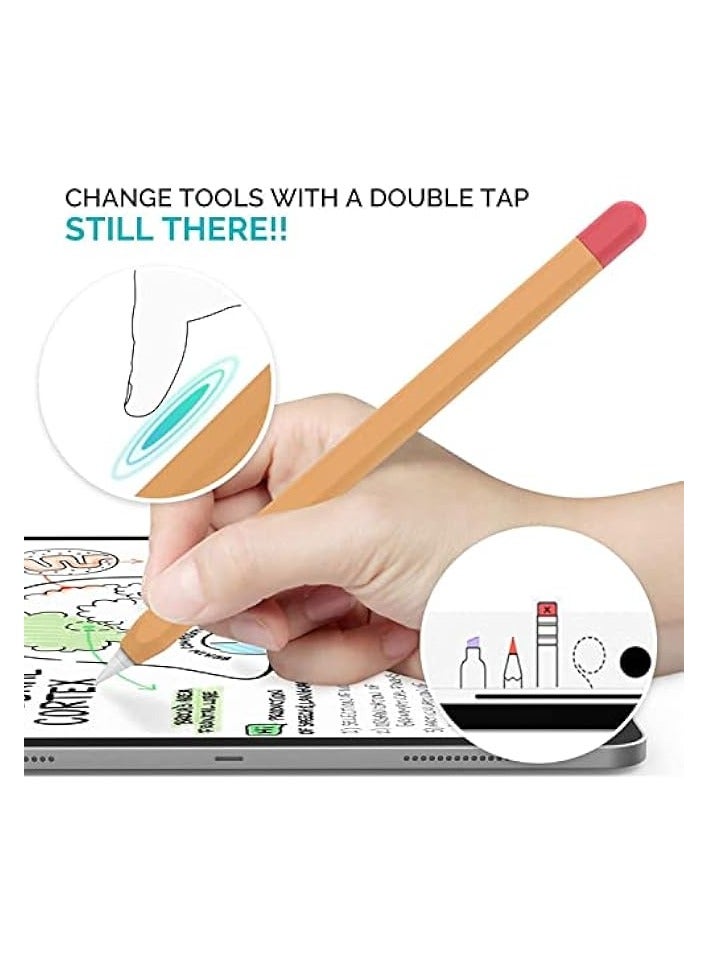 PROMASS Silicone Case Cover Compatible with Apple Pencil 2nd Generation, Classic Pencil Red and Orange Ultra Thin Contrast Case for Pencil 2nd Gen  - Image 4