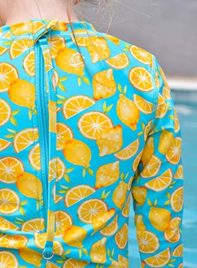 SwimZip® Girls' Long Sleeve UPF 50+ One-Piece Swimsuit - 2 Years to 14 Years Lemons - Image 2