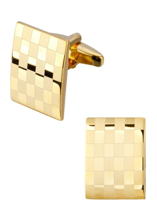 Peora Gold Plated Cufflinks Set Stylish Accessories for Men & Boys Wedding Business Gift (PX9CL102G) - Image 1