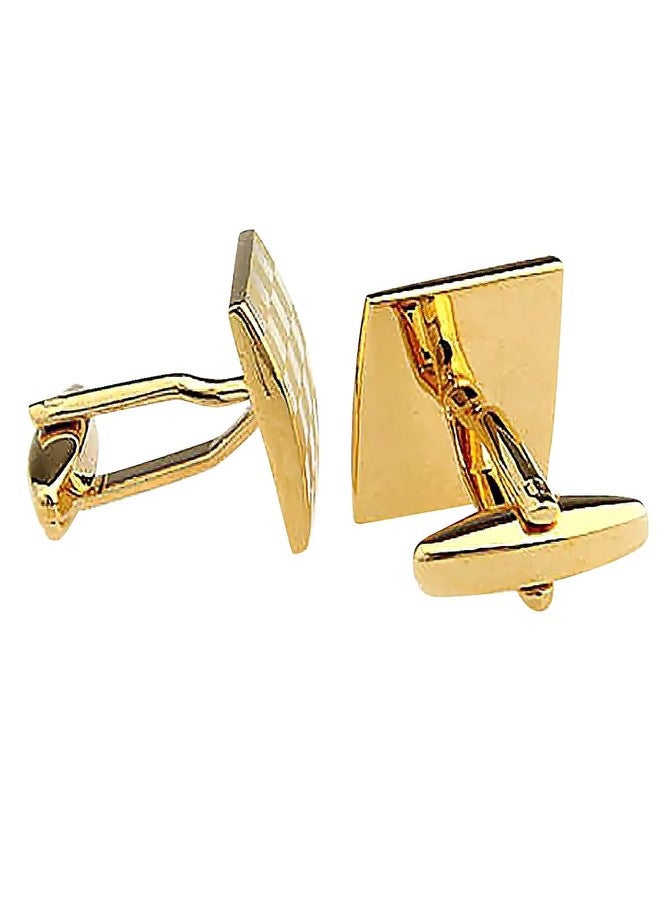 Peora Gold Plated Cufflinks Set Stylish Accessories for Men & Boys Wedding Business Gift (PX9CL102G) - Image 3