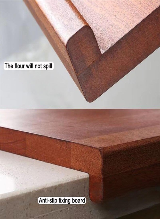 MWNAGO Wooden Cutting Board,Pastry Board Wood with Front and Back Counter Lip,L Shape Kneading Board Cutting Mats,wood Chopping Board,Bread Board for kitchen lovers (50 * 35cm/19.7 * 13.8in) - Image 2