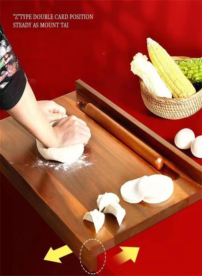 MWNAGO Wooden Cutting Board,Pastry Board Wood with Front and Back Counter Lip,L Shape Kneading Board Cutting Mats,wood Chopping Board,Bread Board for kitchen lovers (50 * 35cm/19.7 * 13.8in) - Image 5