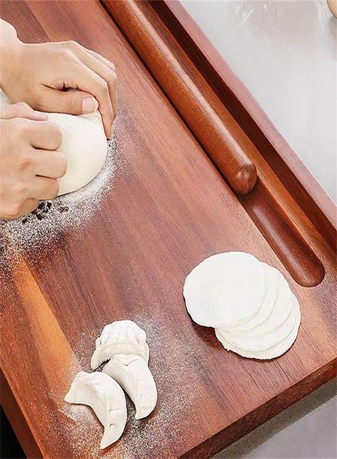 MWNAGO Wooden Cutting Board,Pastry Board Wood with Front and Back Counter Lip,L Shape Kneading Board Cutting Mats,wood Chopping Board,Bread Board for kitchen lovers (50 * 35cm/19.7 * 13.8in) - Image 3