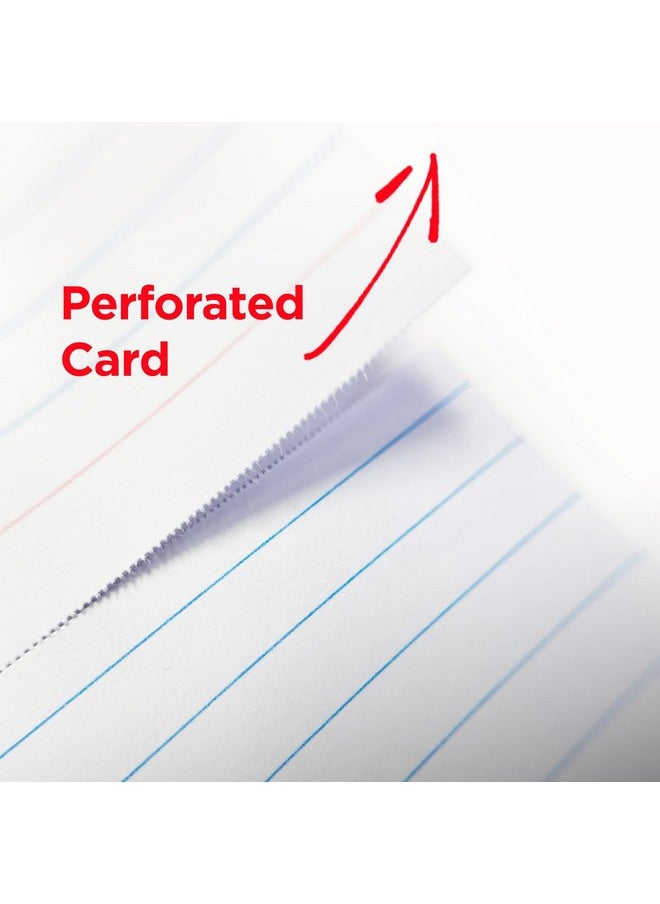 KAISA - Index Cards 3X5 Perforated Flash Cards 210Pcs Ruled Notecards And 30Pcs Graph Cards Thick Index Card Notebook With Punching Hole Notepad Flashcards For Studying School Suplplies(White240Pcs) - Image 1