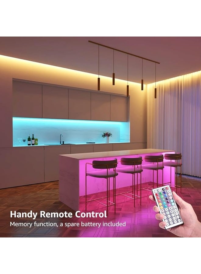 Lepro LED Strip Lights 15M (2x7.5M), RGB Colour Changing LED Strip with 44-Key Remote and 12V Power Plug, Stick-on LED Lights for Bedroom Home Decoration (450 Bright 5050 LED) - Image 3