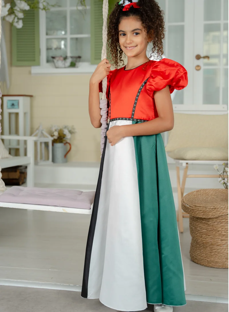 D'Daniela Colorblock Satin Dress