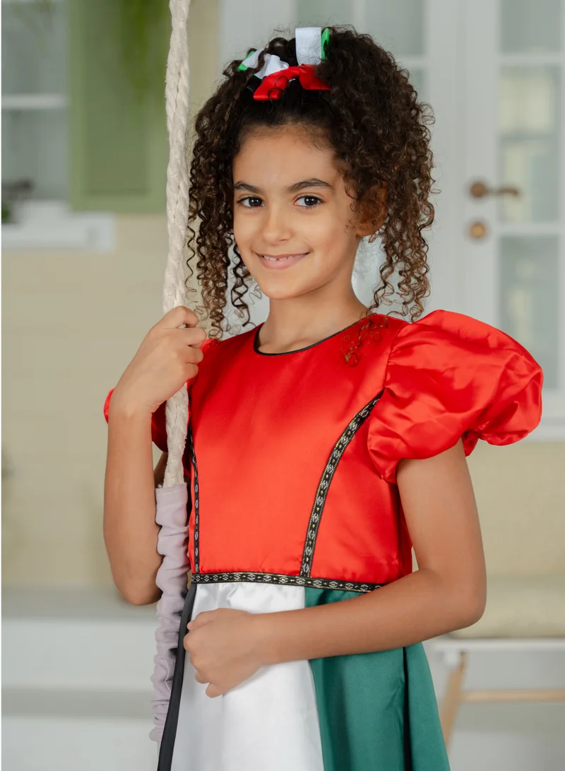 D'Daniela Colorblock Satin Dress