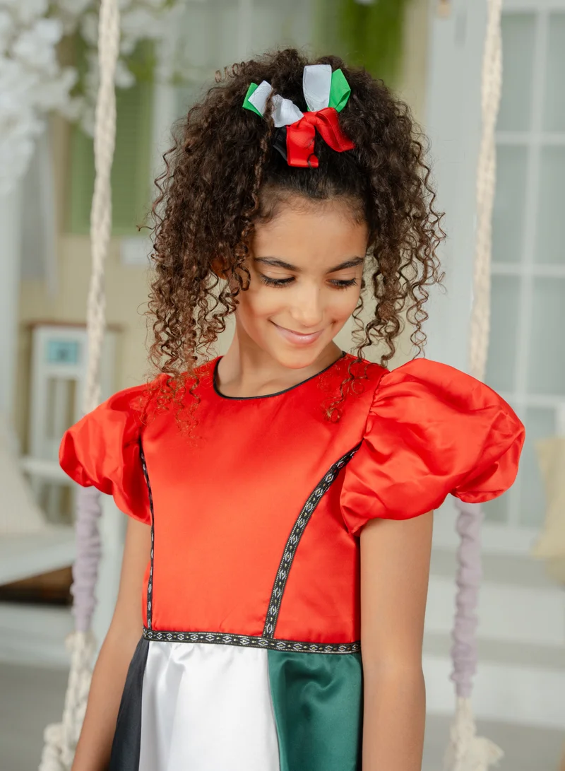 D'Daniela Colorblock Satin Dress