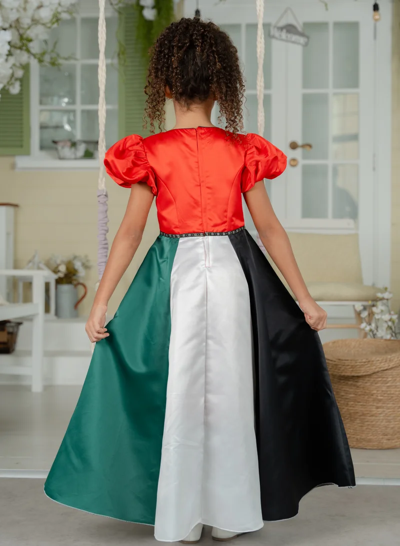 D'Daniela Colorblock Satin Dress