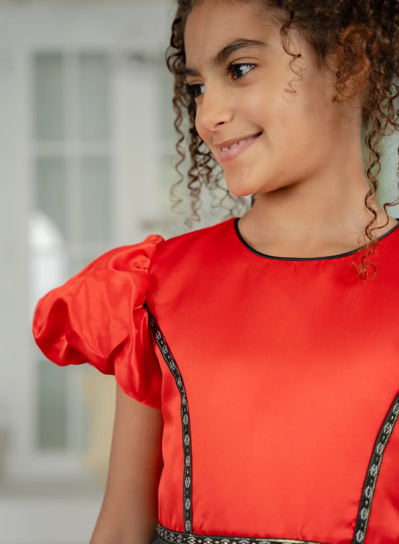 D'Daniela Colorblock Satin Dress