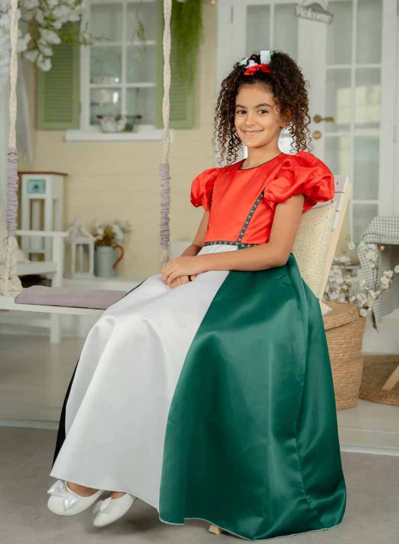 D'Daniela Colorblock Satin Dress