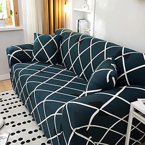B BESTILO Sofa Cover 3 Seater Fully Covered Universal 3 Seater Sofa Cover Non-Slip Sticky Elastic Stretchable Sofa Set Imported Slipcover Protector (Triple Seater) SlipCover, Blue Diamond (190-230 cm) - Image 2