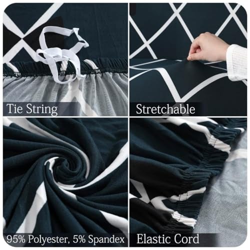 B BESTILO Sofa Cover 3 Seater Fully Covered Universal 3 Seater Sofa Cover Non-Slip Sticky Elastic Stretchable Sofa Set Imported Slipcover Protector (Triple Seater) SlipCover, Blue Diamond (190-230 cm) - Image 5