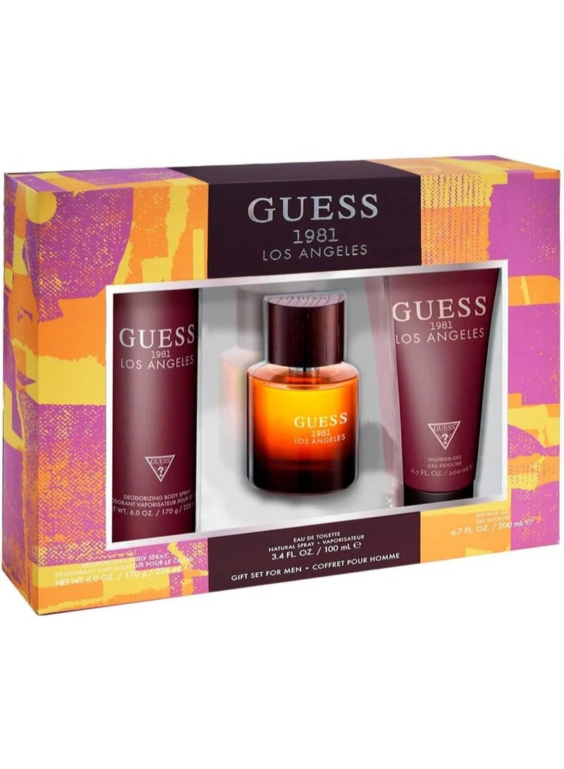 جس مجموعة هدايا رجالية من لوس أنجلوس، مكونة من 3 قطع، موديل 1981 - Image 2