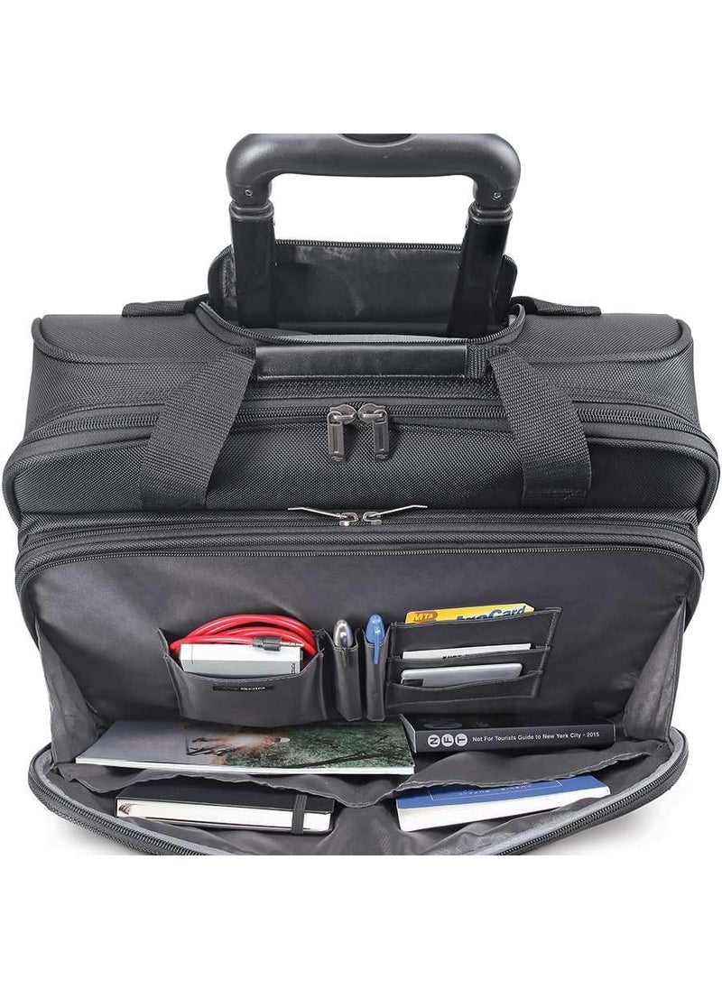 Solo Solo New York Bryant Rolling Laptop Bag with WheelsFits Up to 173Inch LaptopTravel Friendly Wheeled Briefcase for Women and Men with Telescoping Handle Black 14 x 168 x 5 PT1364  - Image 2