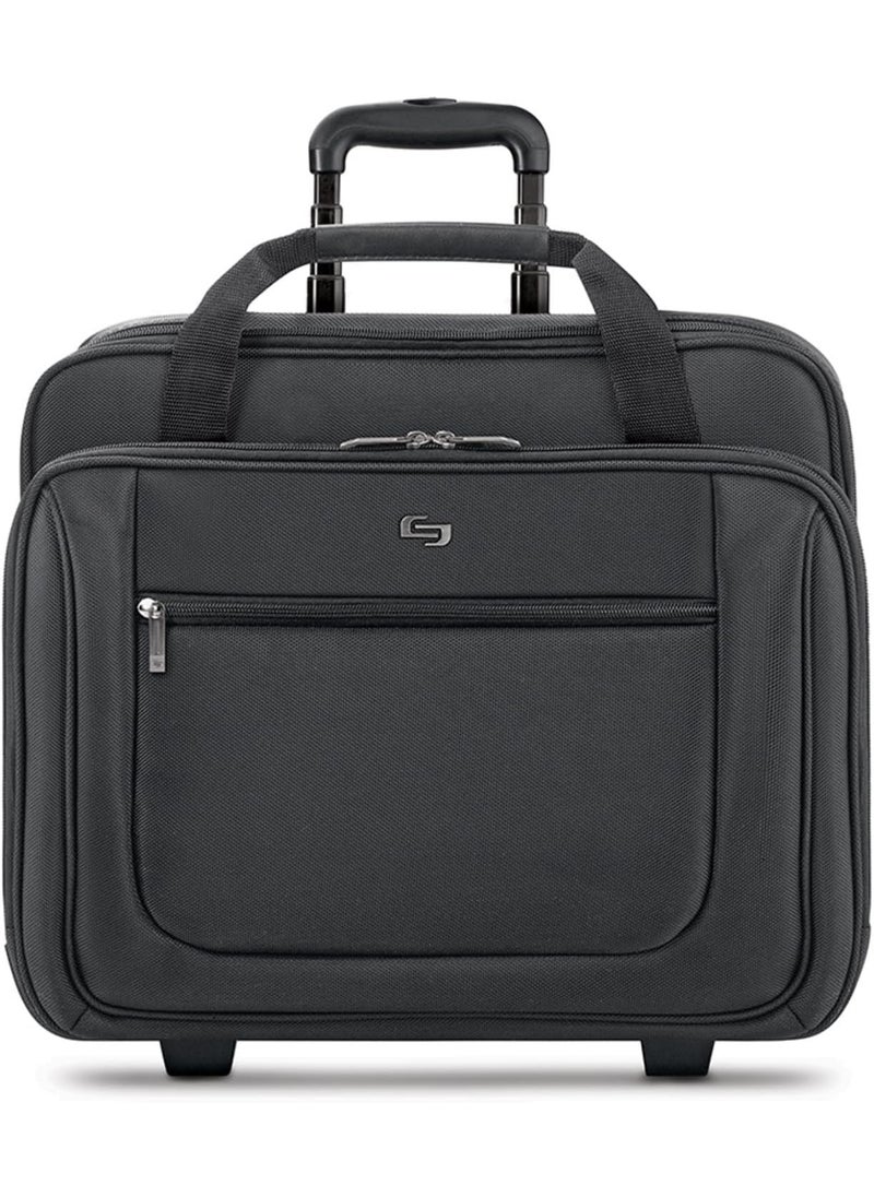 Solo Solo New York Bryant Rolling Laptop Bag with WheelsFits Up to 173Inch LaptopTravel Friendly Wheeled Briefcase for Women and Men with Telescoping Handle Black 14 x 168 x 5 PT1364  - Image 1