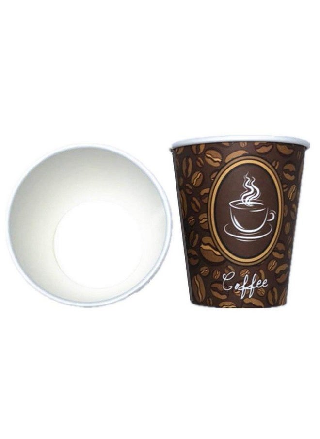 PAINISTIC 100 Pack Quality Disposable Paper Hot Coffee Cups with Lids, Perfect For Hot Drinks Tea & Coffee , Coffee Shops And Bars (8 oz, Coffee Bean Design)  - Image 5