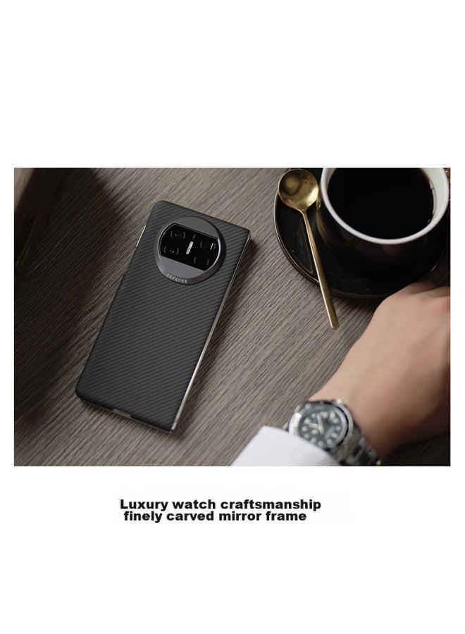 Defense Phone Case For Huawei Mate X3, Kevlar Slim Protective Case, Aramid Fiber Splicing Business Luxury Personal Protective Cover, 600d Megui Black - Image 4