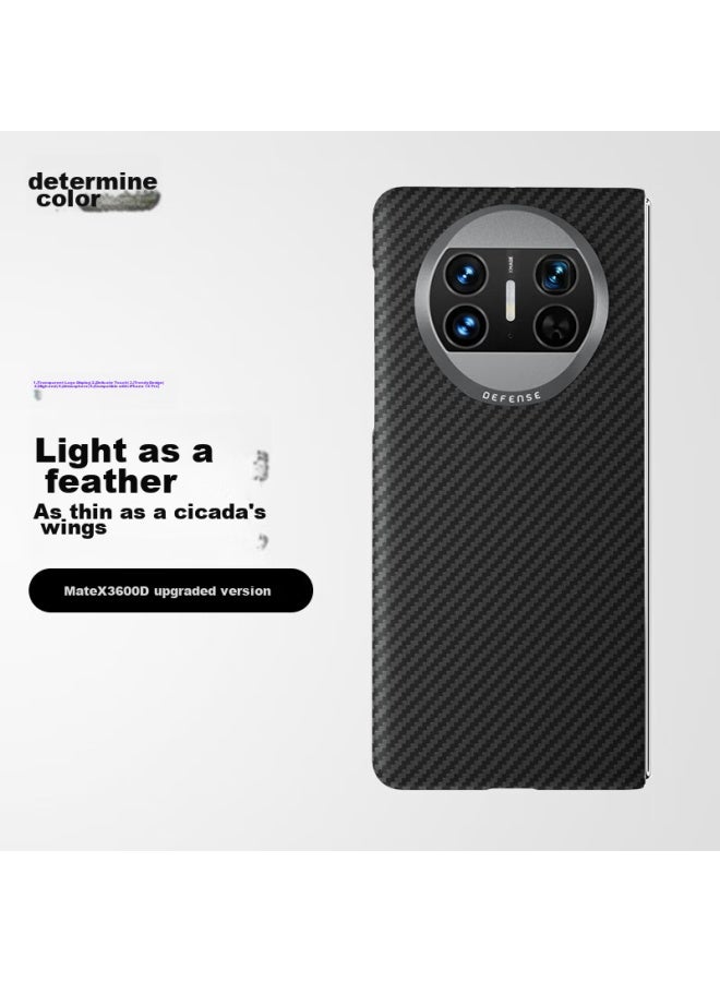 Defense Phone Case For Huawei Mate X3, Kevlar Slim Protective Case, Aramid Fiber Splicing Business Luxury Personal Protective Cover, 600d Megui Black - Image 1