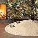 LimBridge Christmas Tree Skirt, 48 inches Cable Knit Knitted Thick Rustic Xmas Holiday Decoration, Cream - Image 2