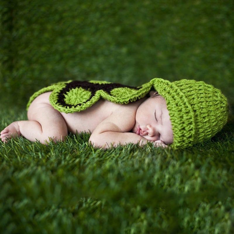 BLUETOP Cute Newborn Photography Outfits Boys Girls Baby Costume Set, Handmade Knitted Outfits for Boys Girls Photography Infant Toad Baby Turtle Costume With Hat Cap (0-6 Months) - Image 5
