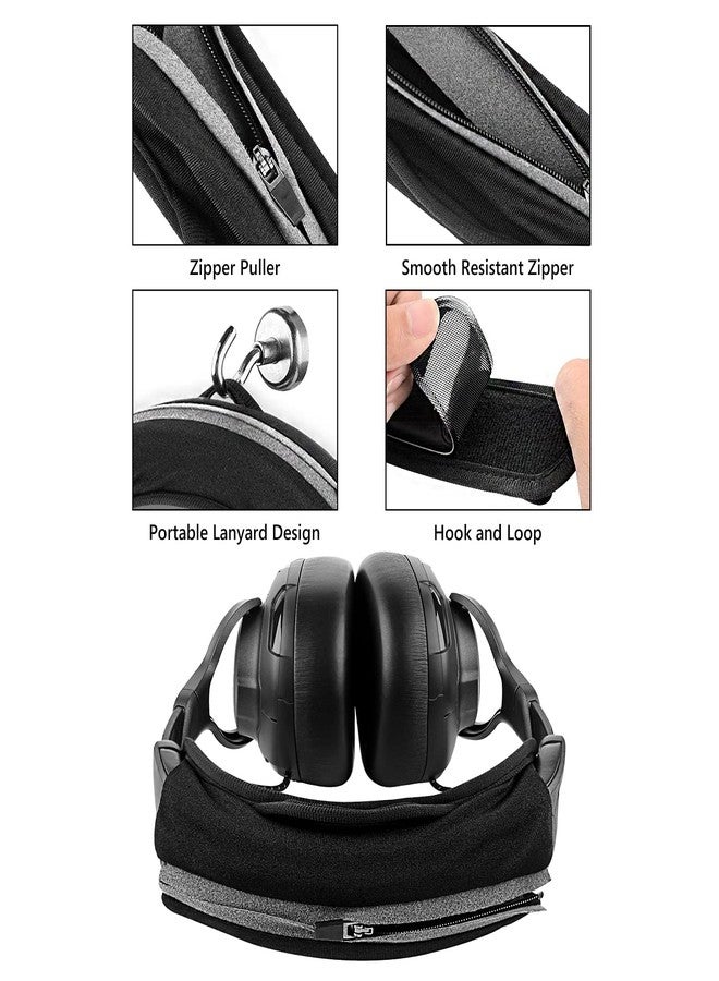Geekria Large Hook and Loop Headband Cover & Pad Set, DIY Installation, No Tools Required, Compatible with Large Headphones (Fits 3.5-4.5 cm Headbands) (Black) - Image 2