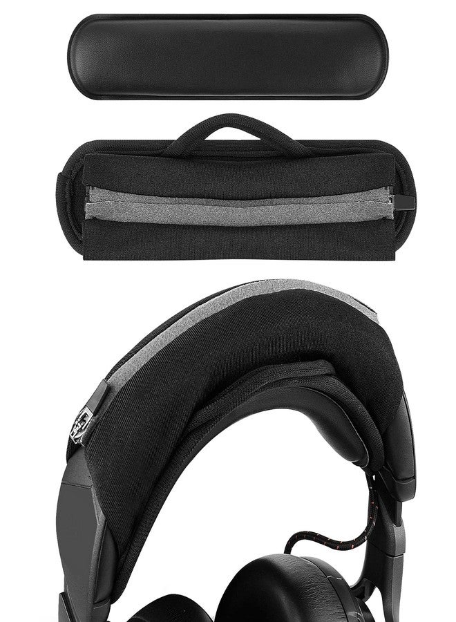 Geekria Large Hook and Loop Headband Cover & Pad Set, DIY Installation, No Tools Required, Compatible with Large Headphones (Fits 3.5-4.5 cm Headbands) (Black) - Image 1