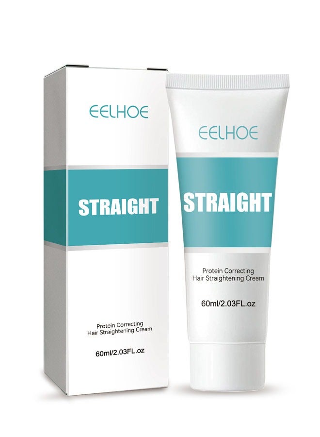 EELHOE New Upgrade Protein Correcting Hair Straightening Cream 60ml,Silk & Gloss Hair Straightening Cream, Nourishing Fast Smoothing Collagen Hair Straightener Cream for All Hair Types - Image 2