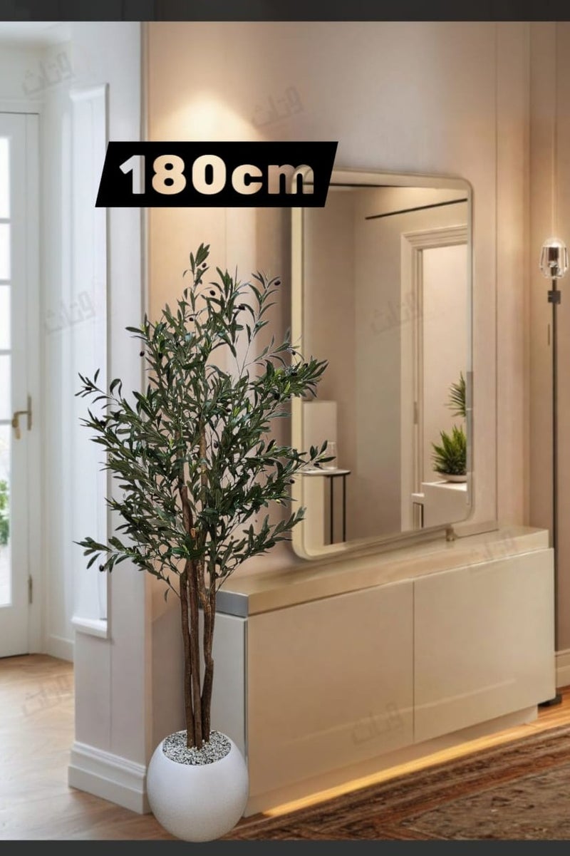 AL KHALDIYA Fruitful olive tree with a large gray pot, with an attractive design, make your home more elegant, 180 cm - Image 2