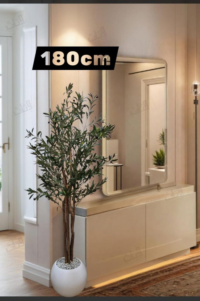 AL KHALDIYA Fruitful olive tree with a large gray pot, with an attractive design, make your home more elegant, 180 cm - Image 3