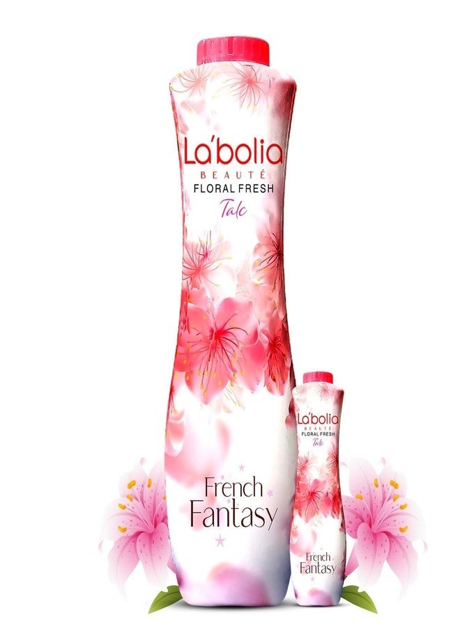 Labolia Floral Fresh Talc, French Fantasy, Talcum Powder (400 gm) with Roses Extracts (pack of 1) - Image 1