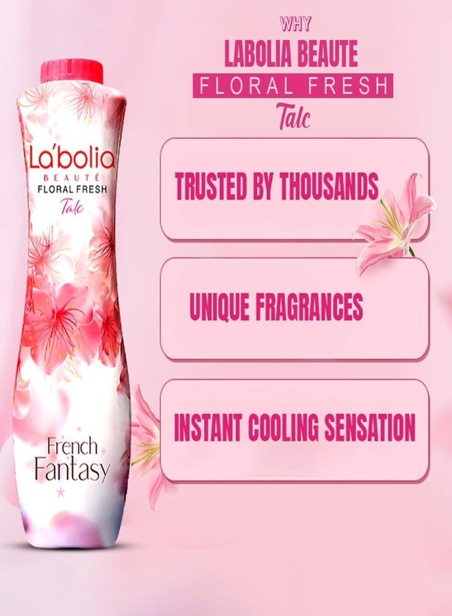 Labolia Floral Fresh Talc, French Fantasy, Talcum Powder (400 gm) with Roses Extracts (pack of 1) - Image 4