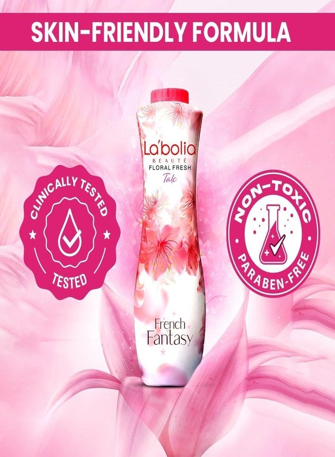 Labolia Floral Fresh Talc, French Fantasy, Talcum Powder (400 gm) with Roses Extracts (pack of 1) - Image 2
