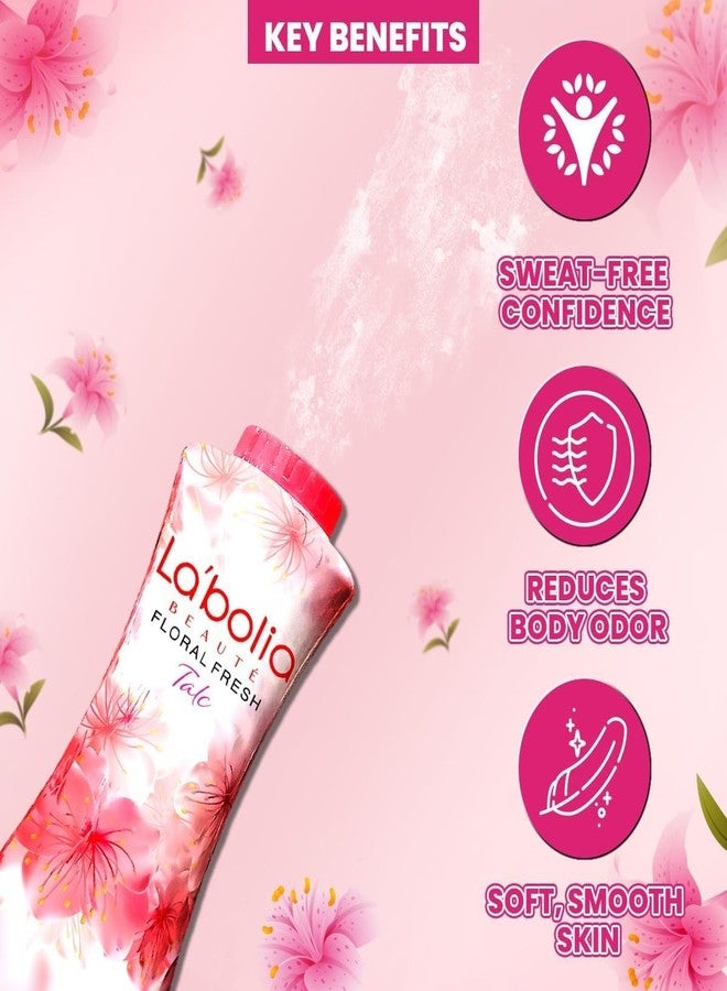 Labolia Floral Fresh Talc, French Fantasy, Talcum Powder (400 gm) with Roses Extracts (pack of 1) - Image 3