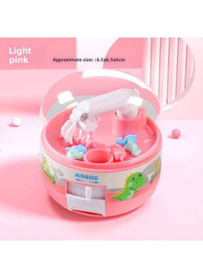 null - Children's Toy Mini Dinosaur Grasping Machine Egg Twisting Mini Clip Doll Game Machine Egg Twisting Machine Interactive Toy Gift Hand-Color:Play Combination [light Pink + Blue]] - Image 1