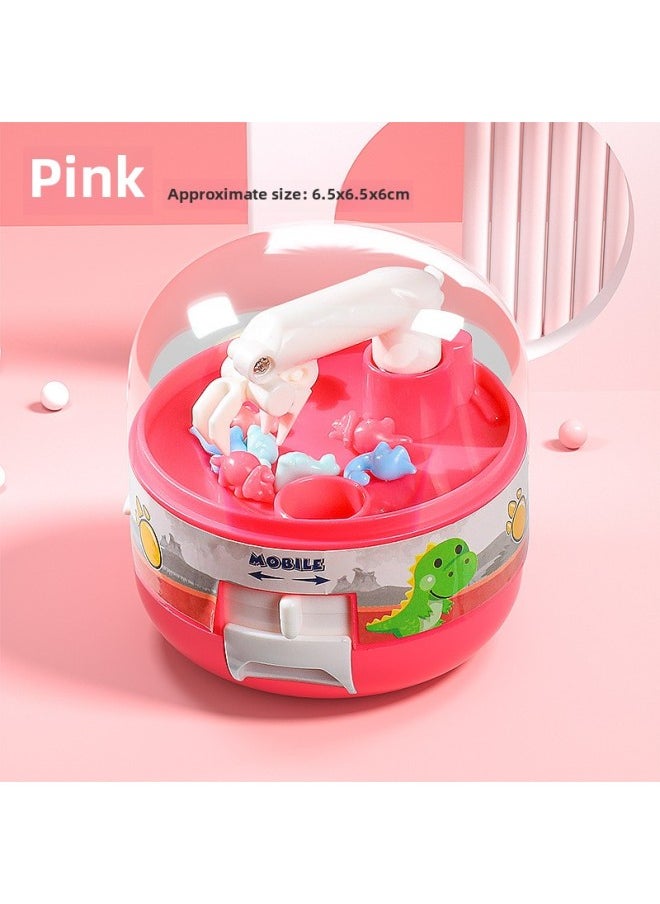 null - Children's Toy Mini Dinosaur Grasping Machine Egg Twisting Mini Clip Doll Game Machine Egg Twisting Machine Interactive Toy Gift Hand-Color:Play Combination [light Pink + Blue]] - Image 1