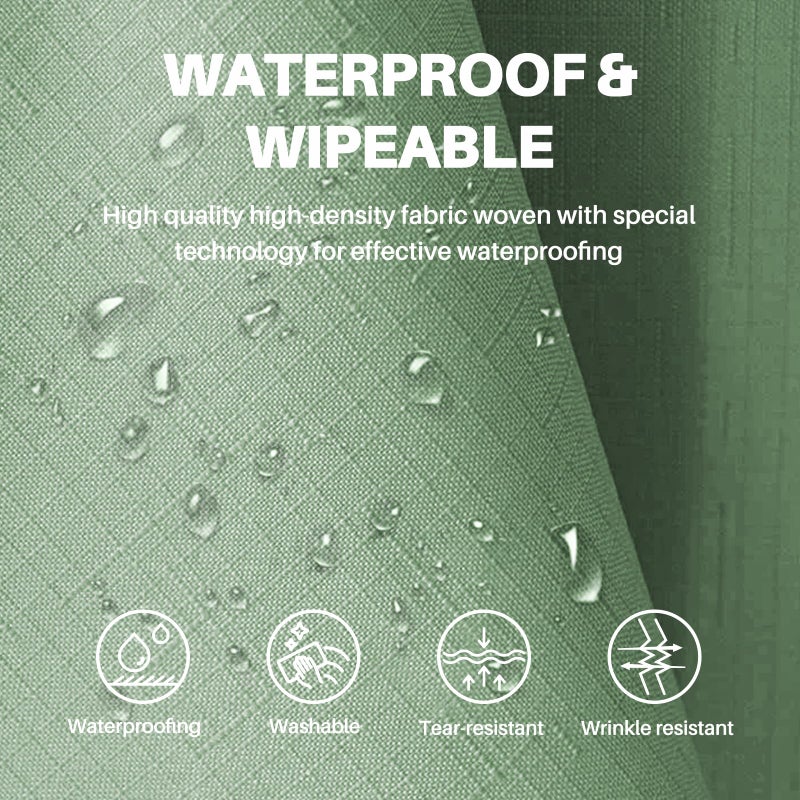 IVAPUPU Textured Linen 54 Inch Round Tablecloth - Sage Green Waterproof Spill-Proof Wipeable Table Cloth Wrinkle Free Circle Dining Table Cover for Spring Birthday Farmhouse Party Holiday 1-3 Seats - Image 4